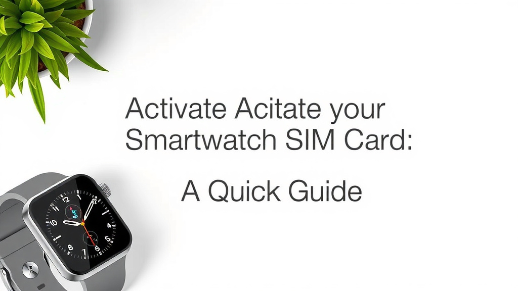 Activate Your Smartwatch SIM Card: A Quick Guide